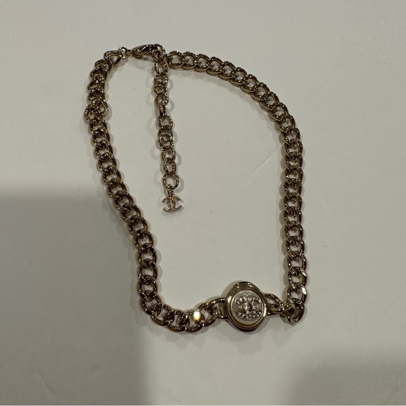 π€©π€© CC π€©π€© Chanel Gold Chain Choker Necklace NEW - Picture 8 of 9